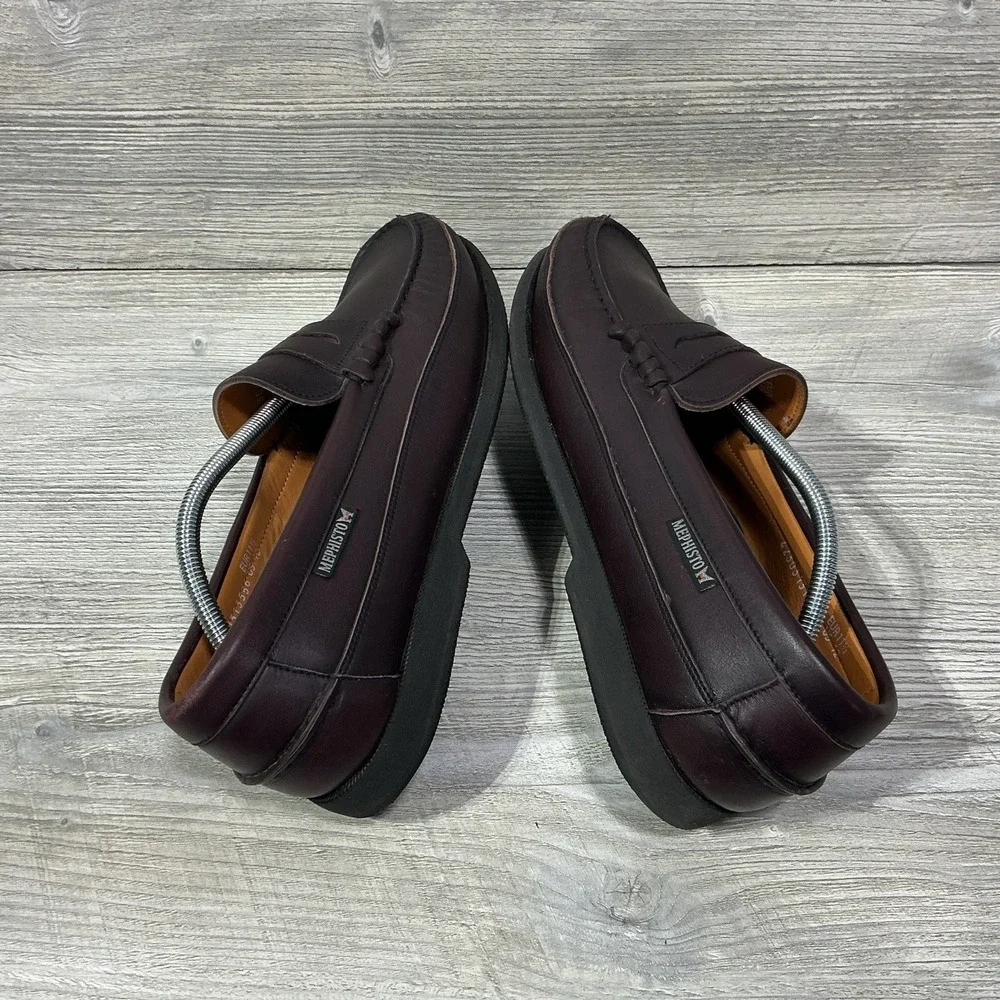 Mephisto Cap Vert Spinnaker Boat Shoes Men's Size 12 Wine Slip on Penny Loafers